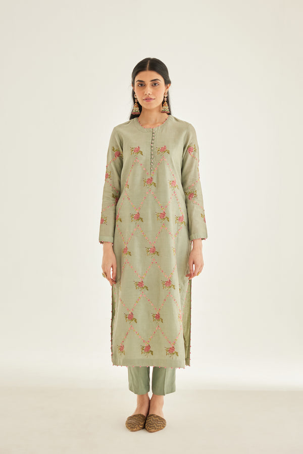 Basil Green Kurta Set