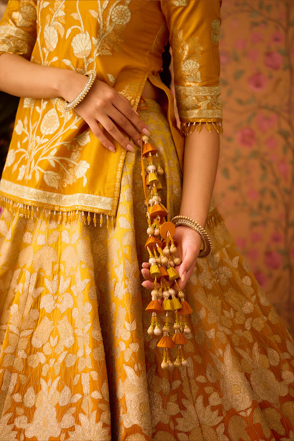 Yellow Choli Lehenga Set.