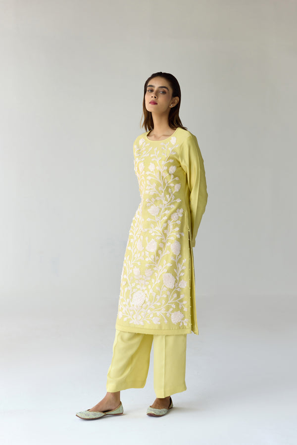 Custard Yellow Kurta Set