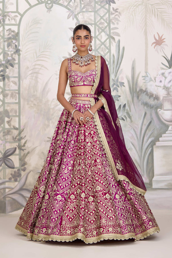 Wine Maroon Lehenga Set.