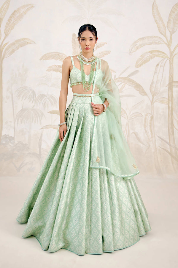 Secrest Green Lehenga Set.