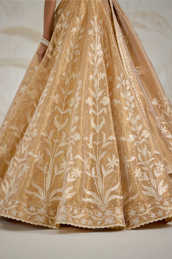 Gold Lehenga Set.