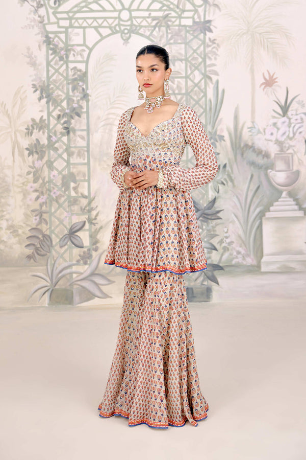 Birch White Sharara Set.