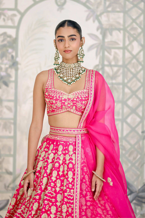 Fuchsia Pink Lehenga Set.