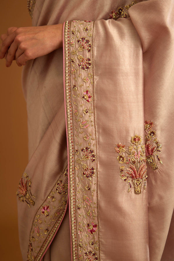 Whisper Pink Saree Set.