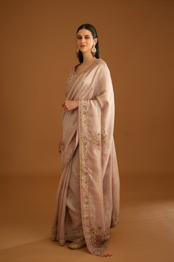 Whisper Pink Saree Set.