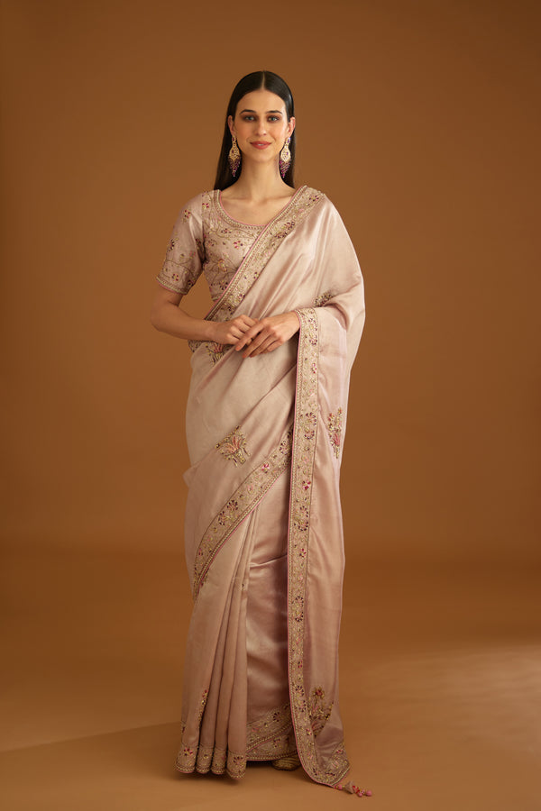 Whisper Pink Saree Set.