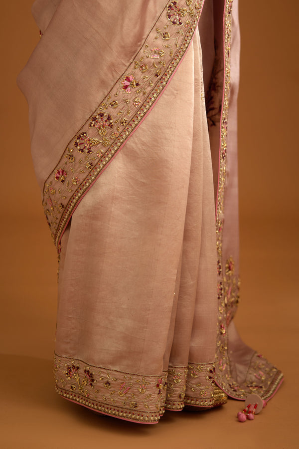 Whisper Pink Saree Set.