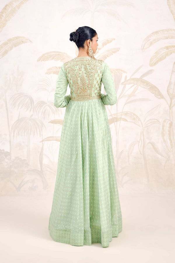 Sea Green Anarkali Set.