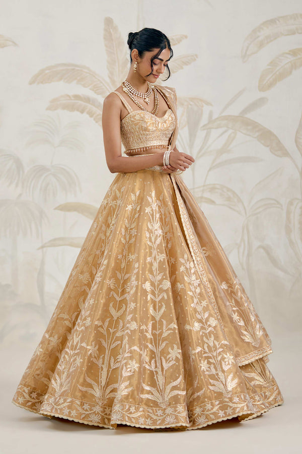 Gold Lehenga Set.