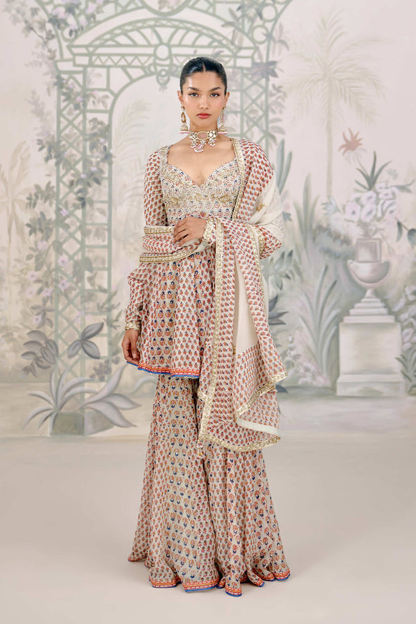 Birch White Sharara Set.