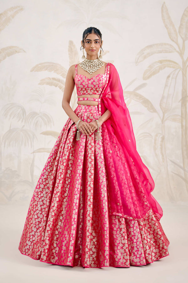 Fuchsia Pink Lehenga Set.