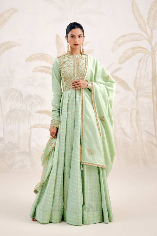 Sea Green Anarkali Set.