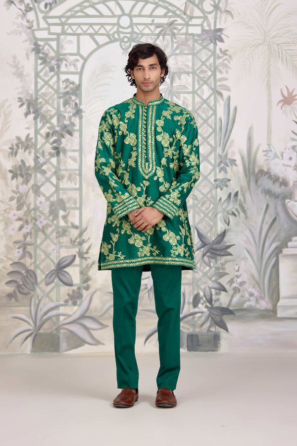 Forest Green Kurta Set.