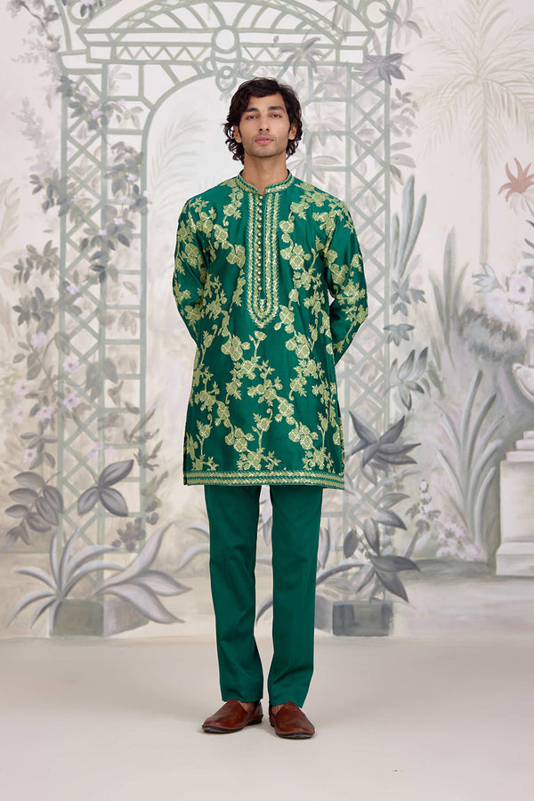 Forest Green Kurta Set.