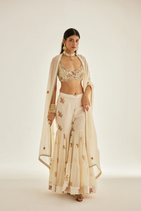 Papyrus White Sharara Set.