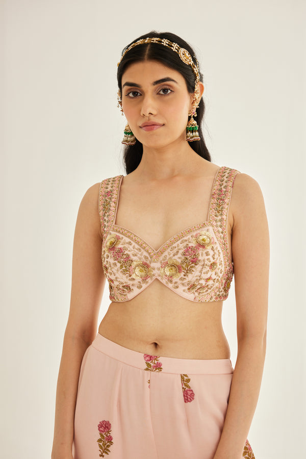 Shell Pink Sharara Set.