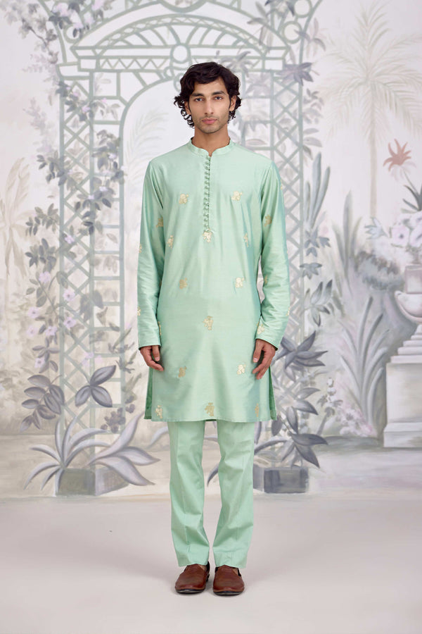 Sea Green Kurta Set.