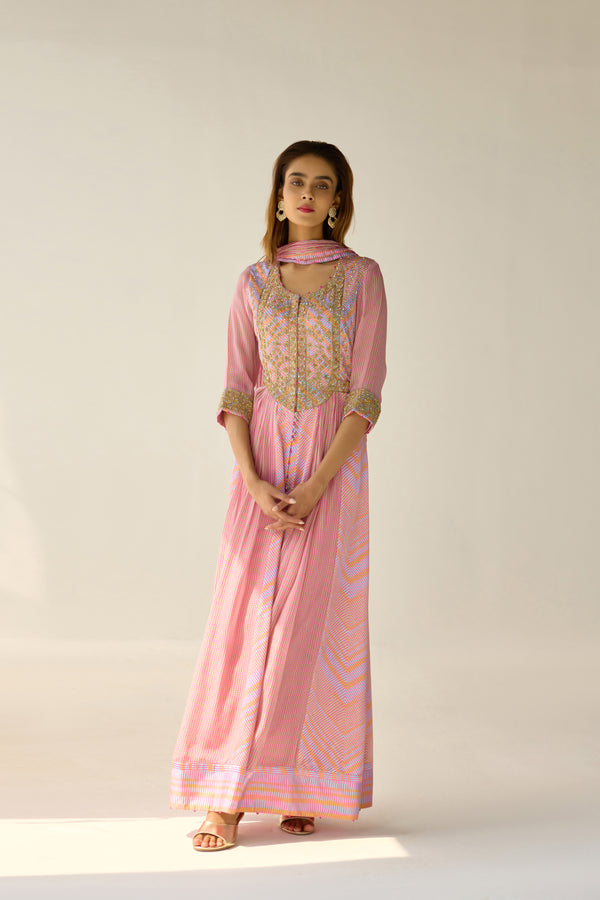 Lilac Anarkali Set