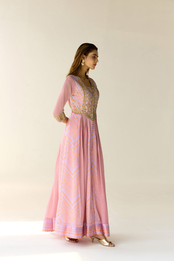 Lilac Anarkali Set