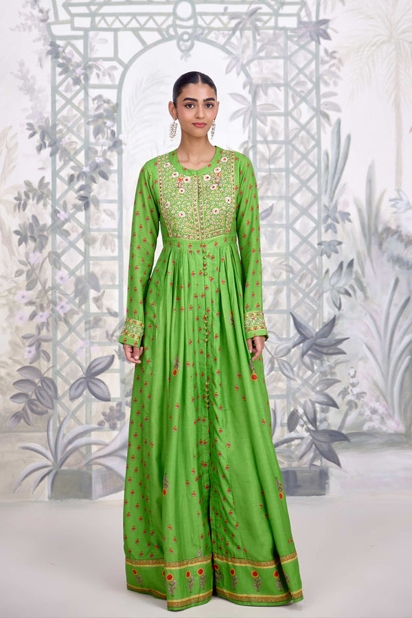 Green Anarkali Set.