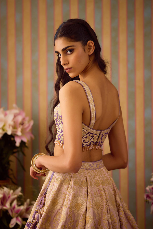 Lilac Mauve Lehenga Set.