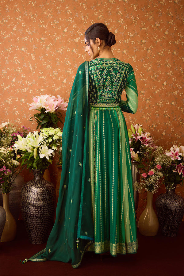 Alpine Green Anarkali Set.