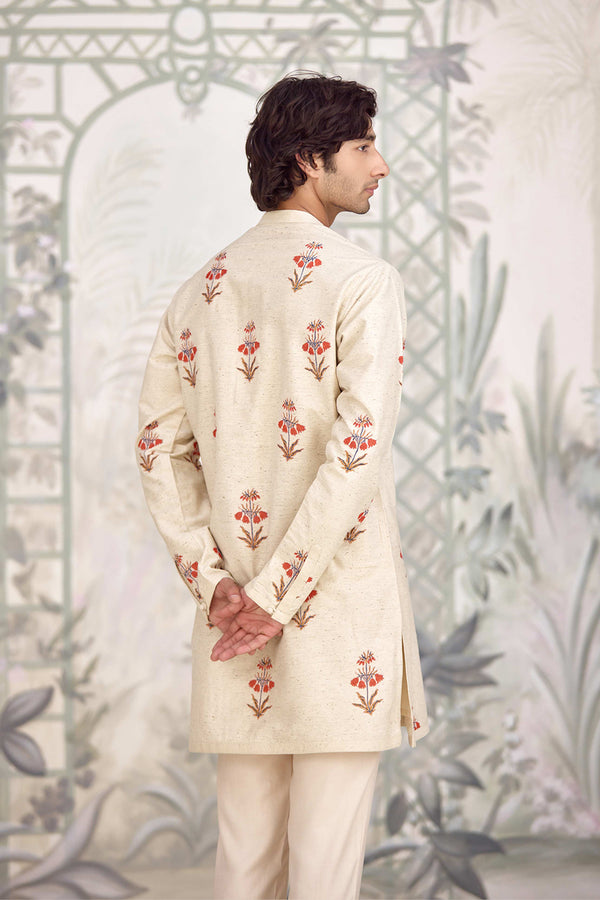 Ivory Kurta & Waistcoat Set.