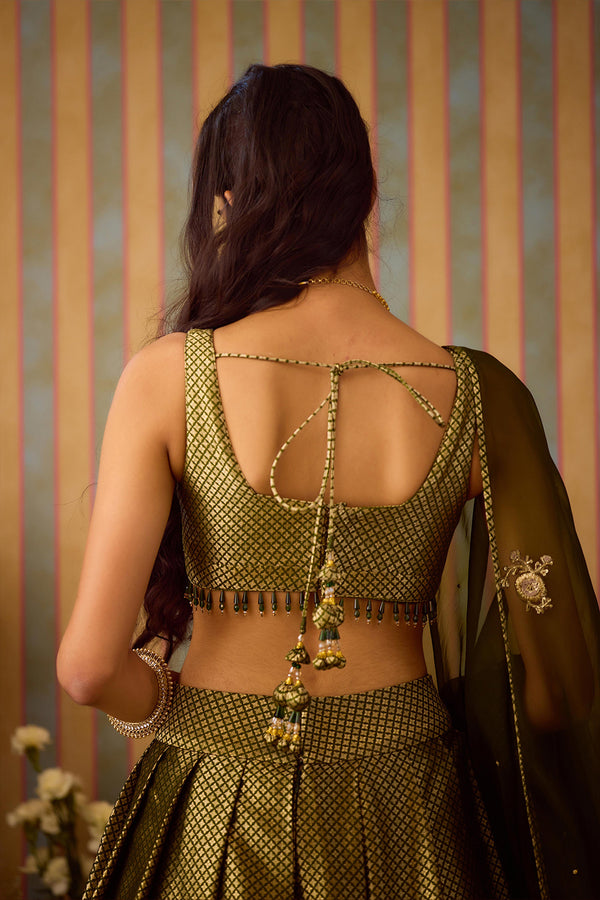 Garden Green Lehenga Set.