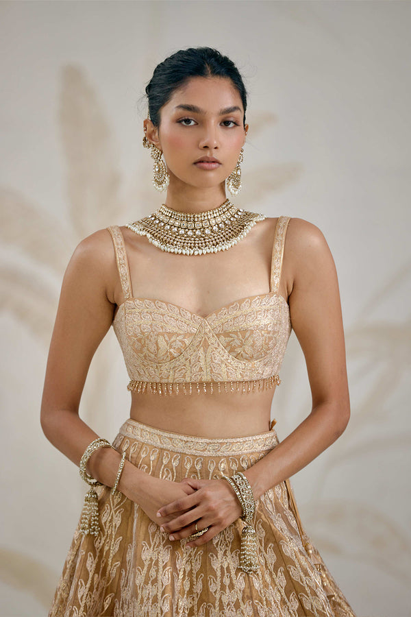 Gold Lehenga Set.