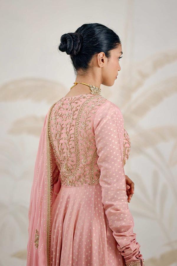 Old Rose Pink Anarkali Set.
