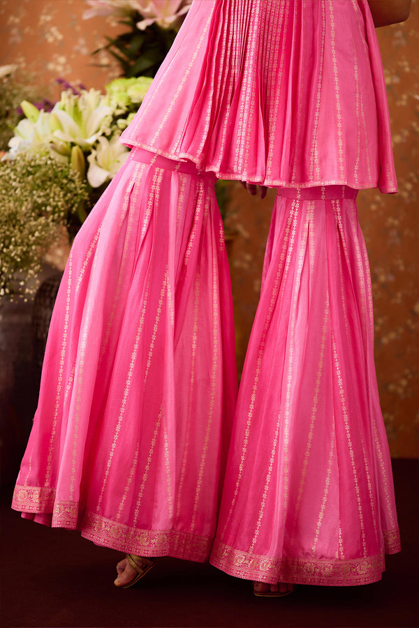 Rose Pink Sharara Set.