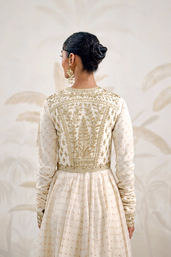 Ivory Anarkali Set.