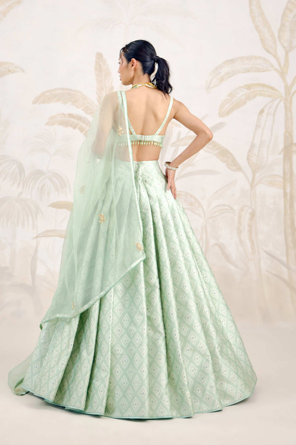 Secrest Green Lehenga Set.