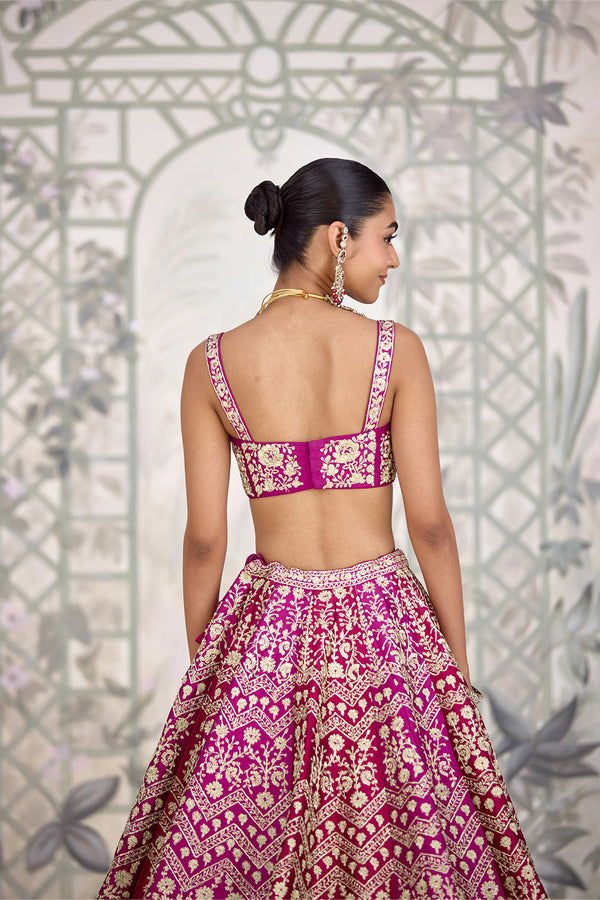 Wine Maroon Lehenga Set.