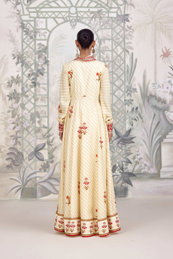 Ivory Anarkali Set.