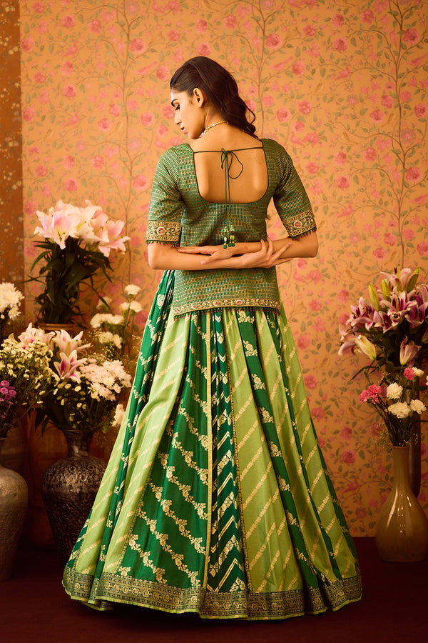 Jasper Green Choli Lehenga Set.