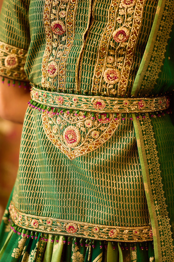 Jasper Green Choli Lehenga Set.