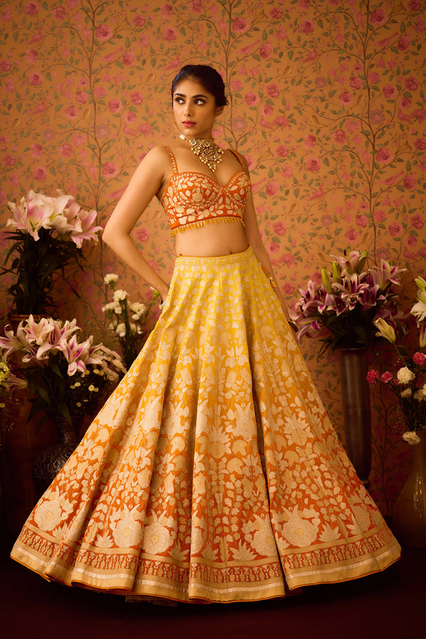 Spectra Yellow Lehenga Set.