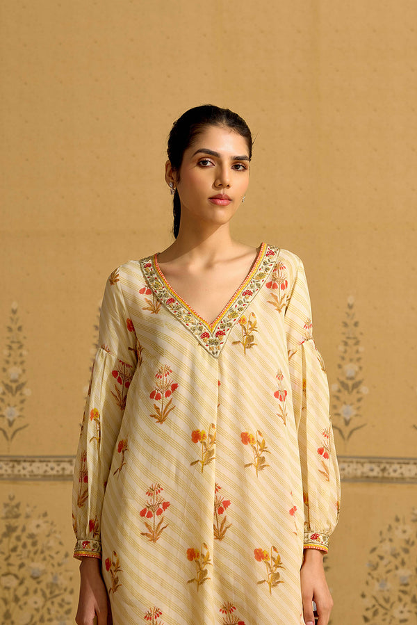 Beige Kurta Set.