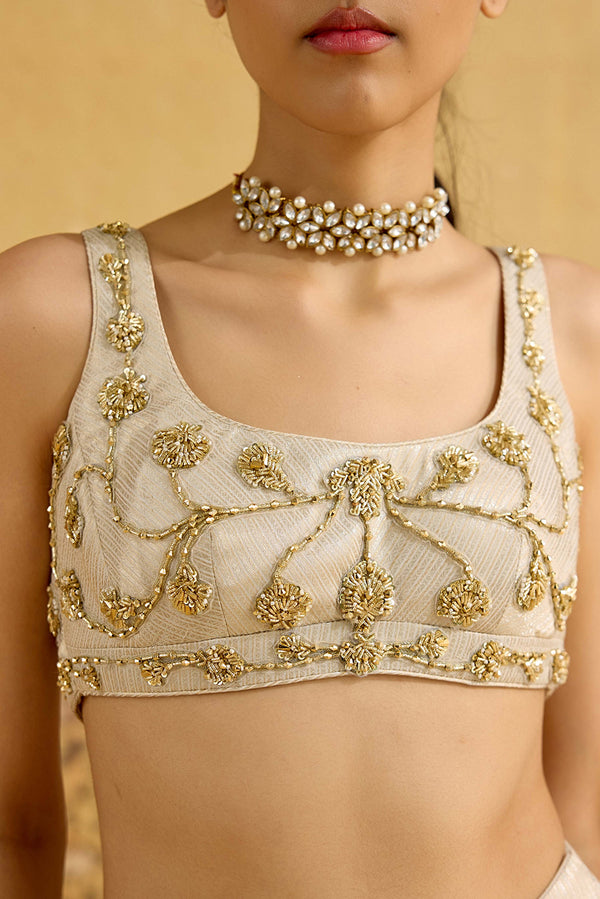 Silver Lehenga Set.