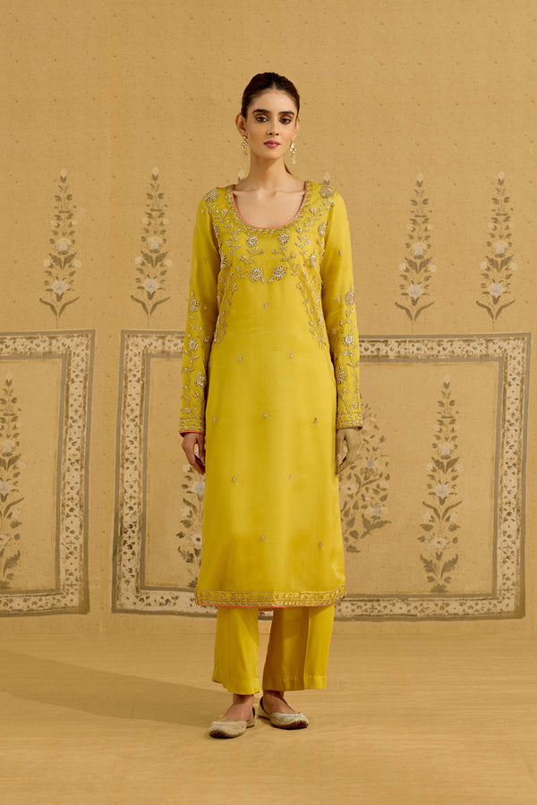 Maize Yellow Kurta Set.