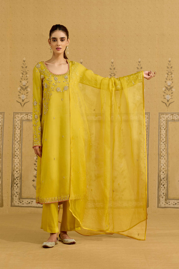 Maize Yellow Kurta Set.