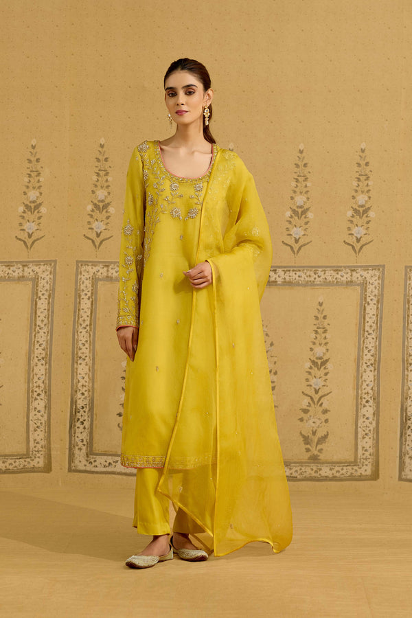 Maize Yellow Kurta Set.