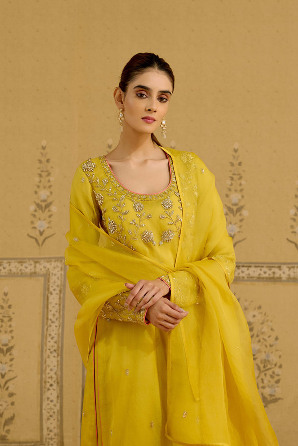 Maize Yellow Kurta Set.