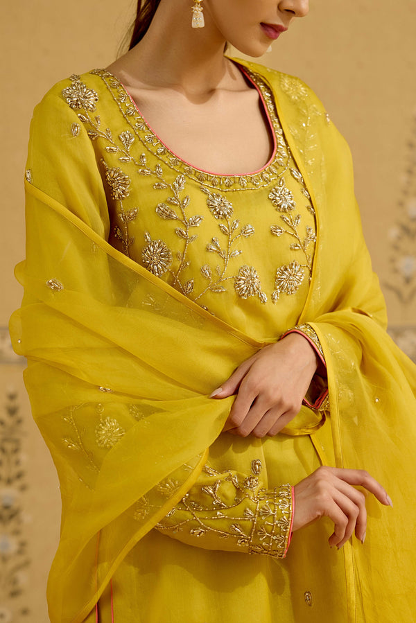 Maize Yellow Kurta Set.