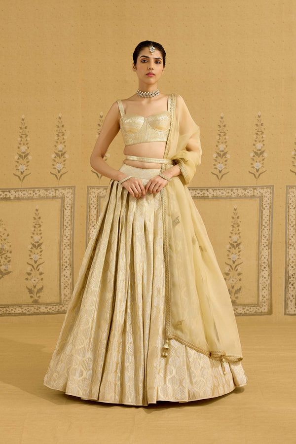 Golden Orange Lehenga Set.