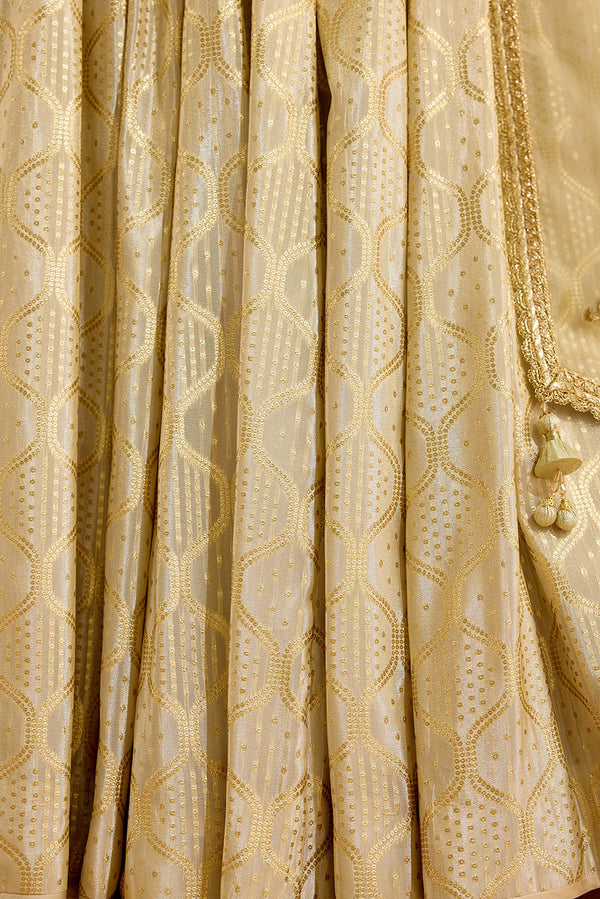 Golden Orange Lehenga Set.