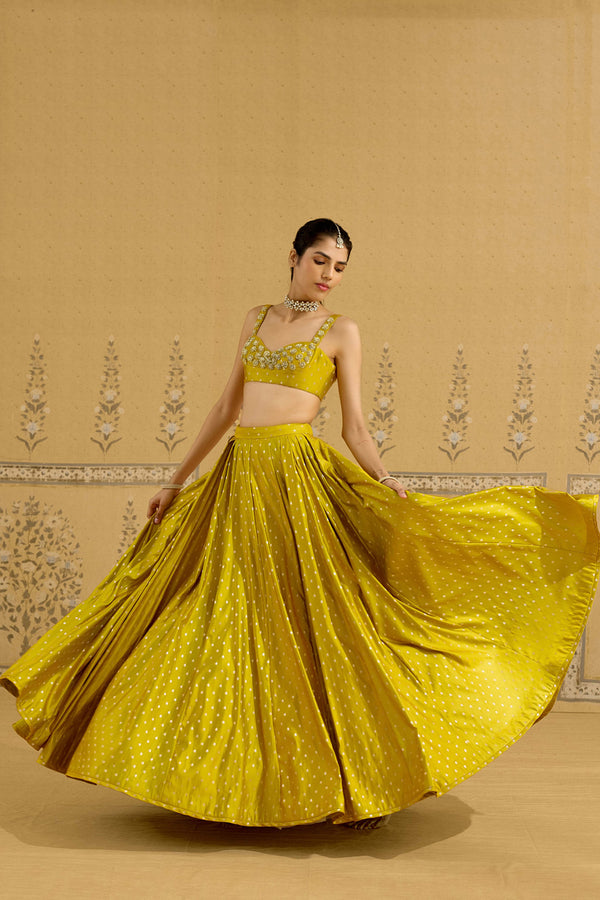 Apple Green Lehenga Set.