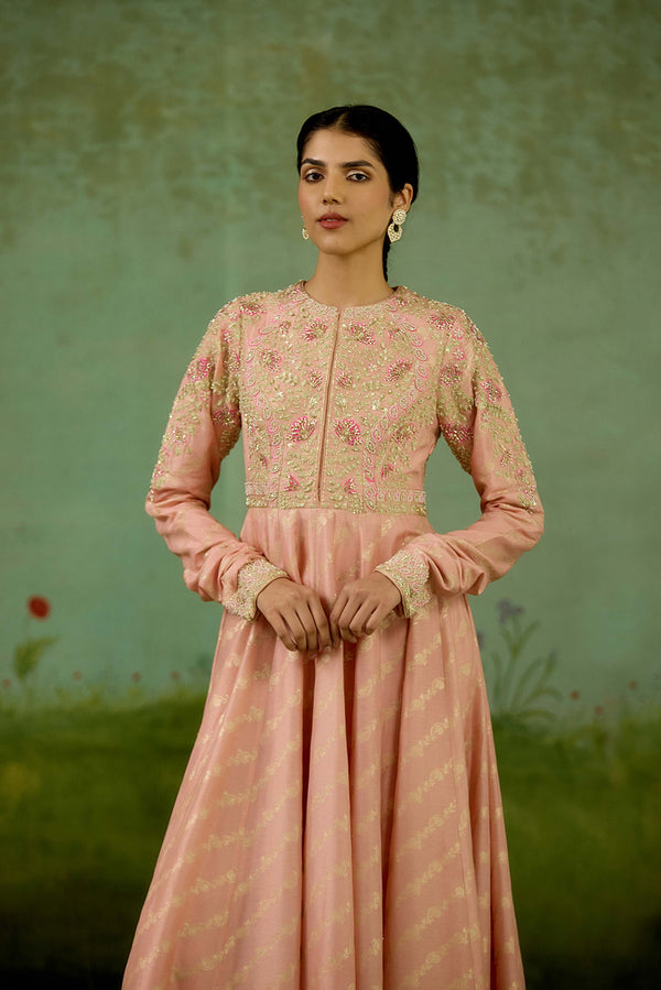 Rose Pink Anarkali Set.